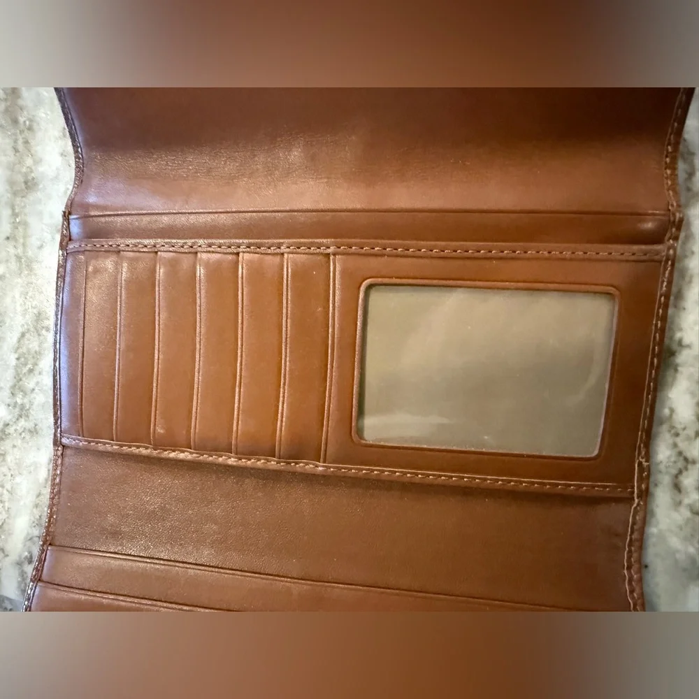 Coach Vintage Y2K Brown and Tan Signature mini C Wallet EXCELLENT condition